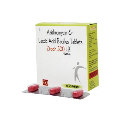 AZITHROMYCIN-500 MG & LACTIC ACID BACILLUS 60 MILLION. (ZIROCIN-500 LB)
